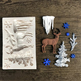 Raindeer, Icicles and Snow flake Mold