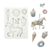 Carousel ,Cone, Cupcake and Dounut Mold